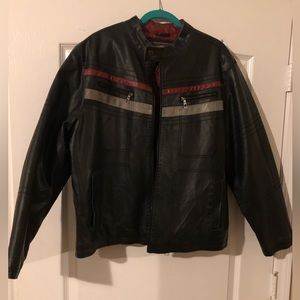 Arizona Jeans Company- Men’s Faux Leather Racing Jacket- XL